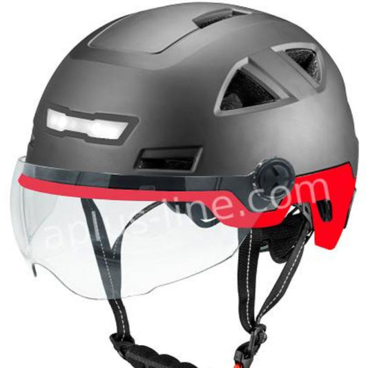 E-LIGHT avec visière Noir Rouge